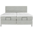 BOXSPRINGBETT 160/200 cm  in Hellgrau  - Chromfarben/Hellgrau, KONVENTIONELL, Kunststoff/Textil (160/200cm) - Voleo