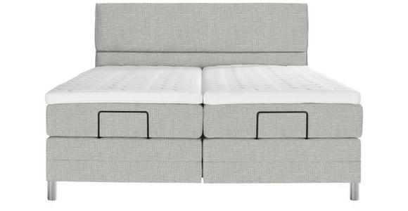 BOXSPRINGBETT 200/200 cm  in Hellgrau  - Chromfarben/Hellgrau, KONVENTIONELL, Kunststoff/Textil (200/200cm) - Voleo