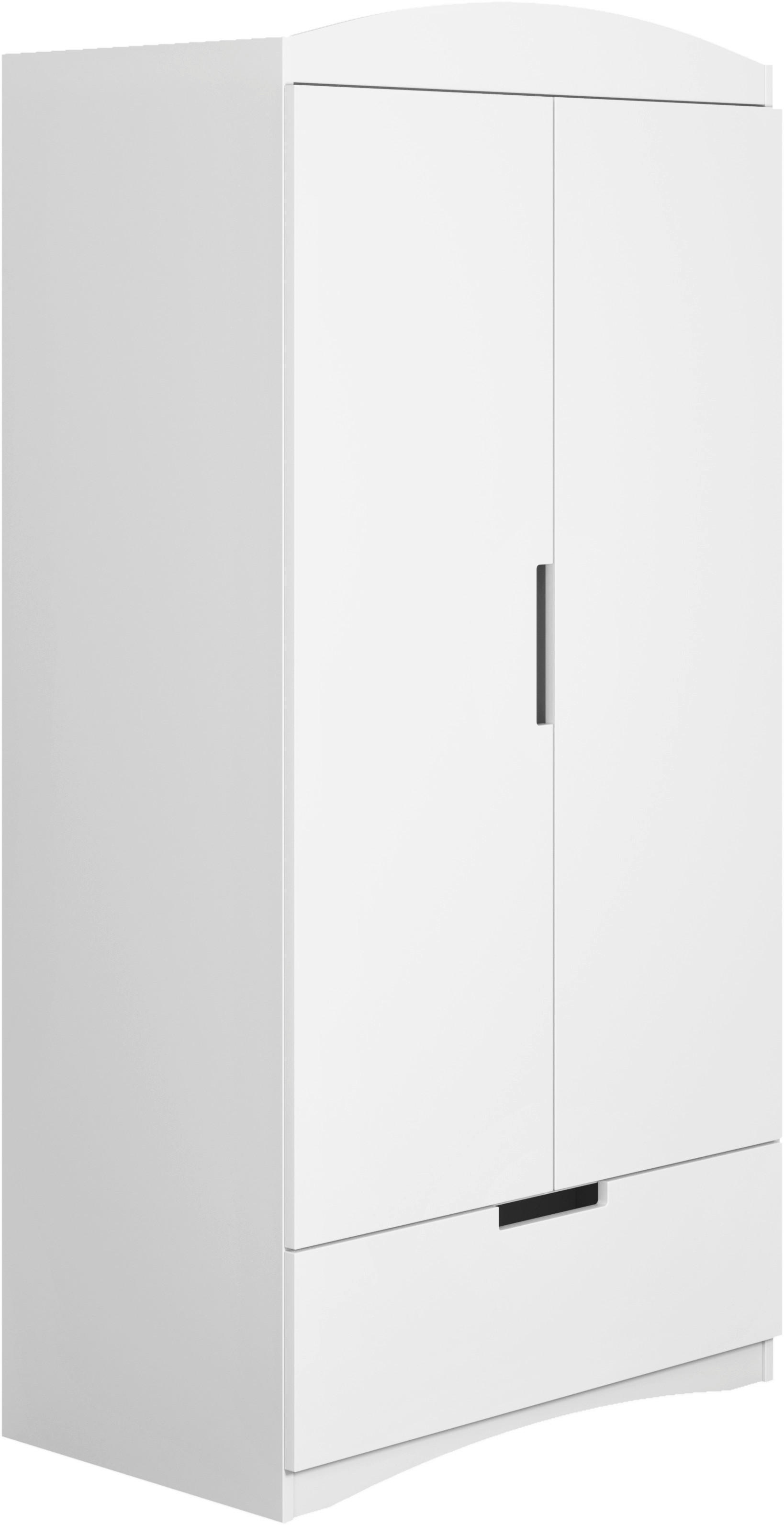 KINDERKLEIDERSCHRANK Classic Weiß  - Weiß, MODERN, Holzwerkstoff (90/186/58cm) - MID.YOU