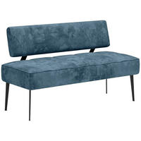 SITZBANK 162/90/65 cm Webstoff Petrol Metall  - Petrol/Schwarz, MODERN, Textil/Metall (162/90/65cm) - Welnova