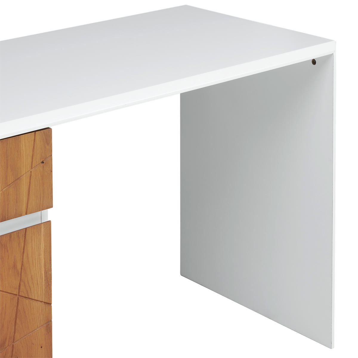 PISALNA MIZA les, leseni material bela, barve hrasta  - barve hrasta/bela, Moderno, leseni material/les (121/76/58cm) - MID.YOU