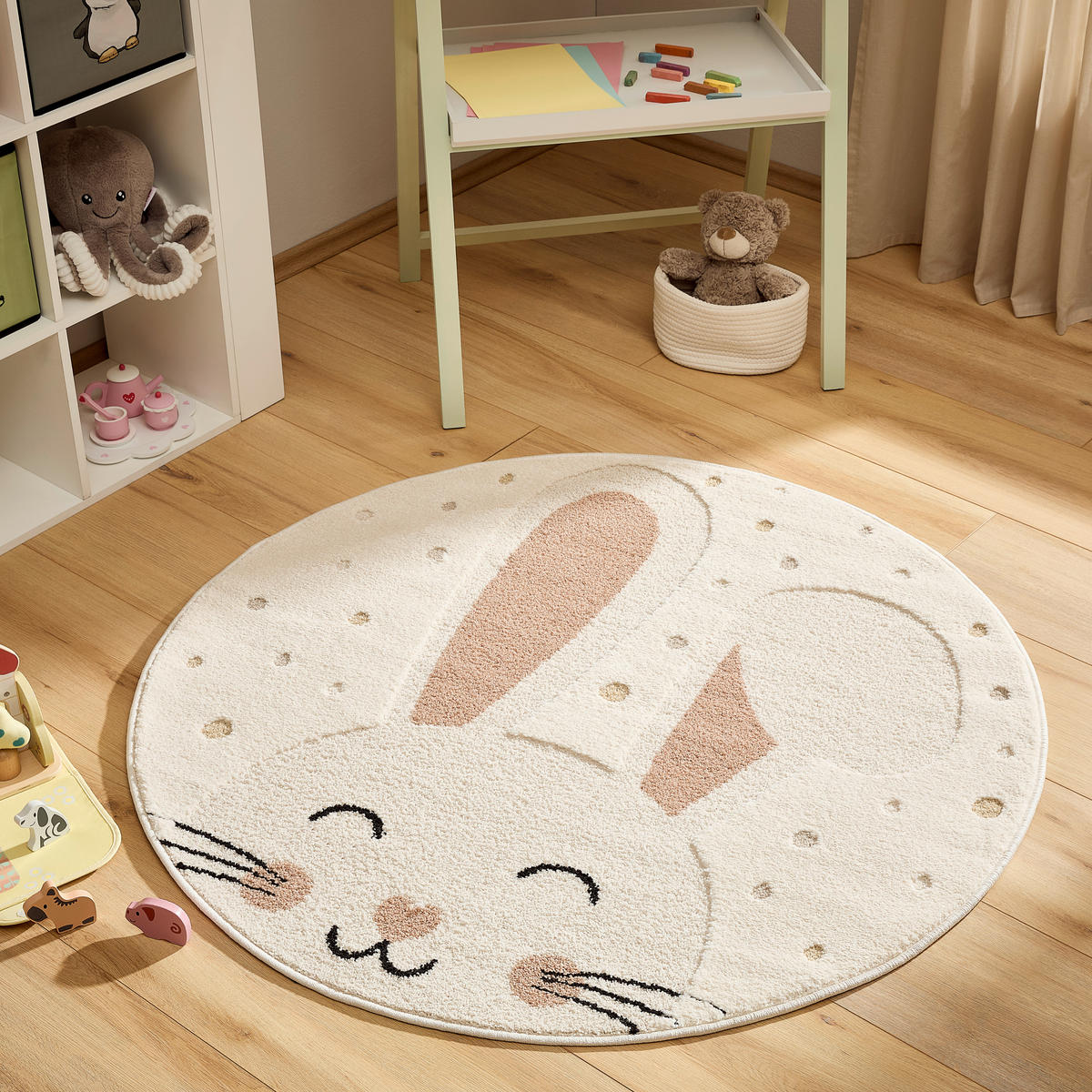 KINDERTEPPICH 120 cm Hase  - Creme, Trend, Textil (120cm) - Ben'n'jen
