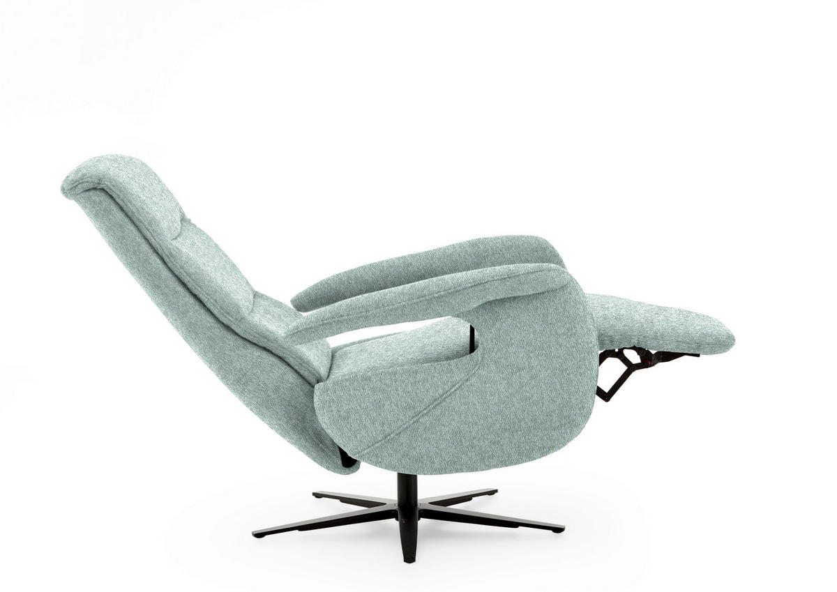 RELAXSESSEL in Textil Mintgrün  - Schwarz/Mintgrün, Design, Textil/Metall (71/112/83cm) - Beldomo Style
