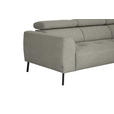 ECKSOFA in Struktur Greige  280/205 cm  - Greige/Schwarz, Design, Textil/Metall (280/205cm) - Xora