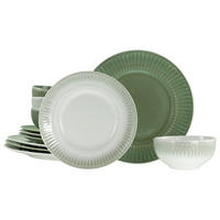 TAFELSERVICE Creme, Perlmutt, Salbeigrün Celadon Mix 12-teilig  - Salbeigrün/Perlmutt, Basics, Keramik - Creatable
