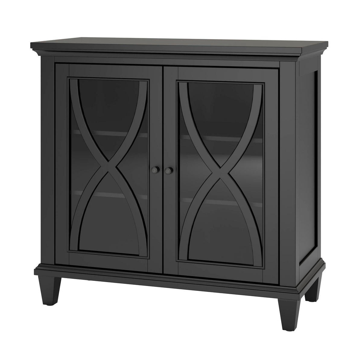 KOMMODE Ellington  in 79/85/37 cm  - Schwarz, Design, Glas/Holzwerkstoff (79/85/37cm) - MID.YOU