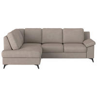 ECKSOFA in Flachgewebe Beige  - Beige/Schwarz, Konventionell, Textil/Metall (170/242cm) - Cotta
