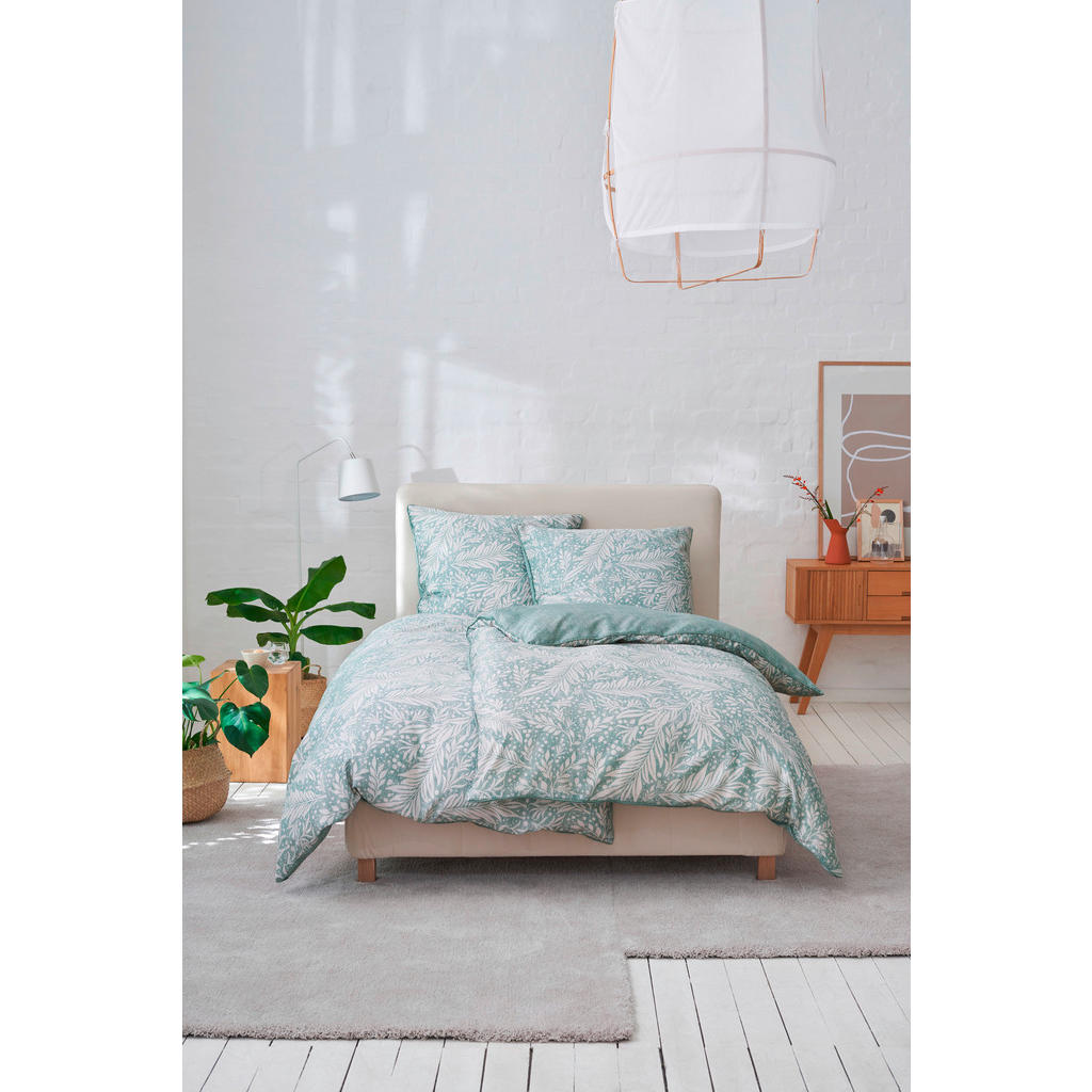 Thumbnail - Esprit Wendebettwäsche E-Victoria, Creme, Grün, Türkis, Salbeigrün, Textil, Floral, 155x220 cm, Oeko-Tex® Standard 100, ...