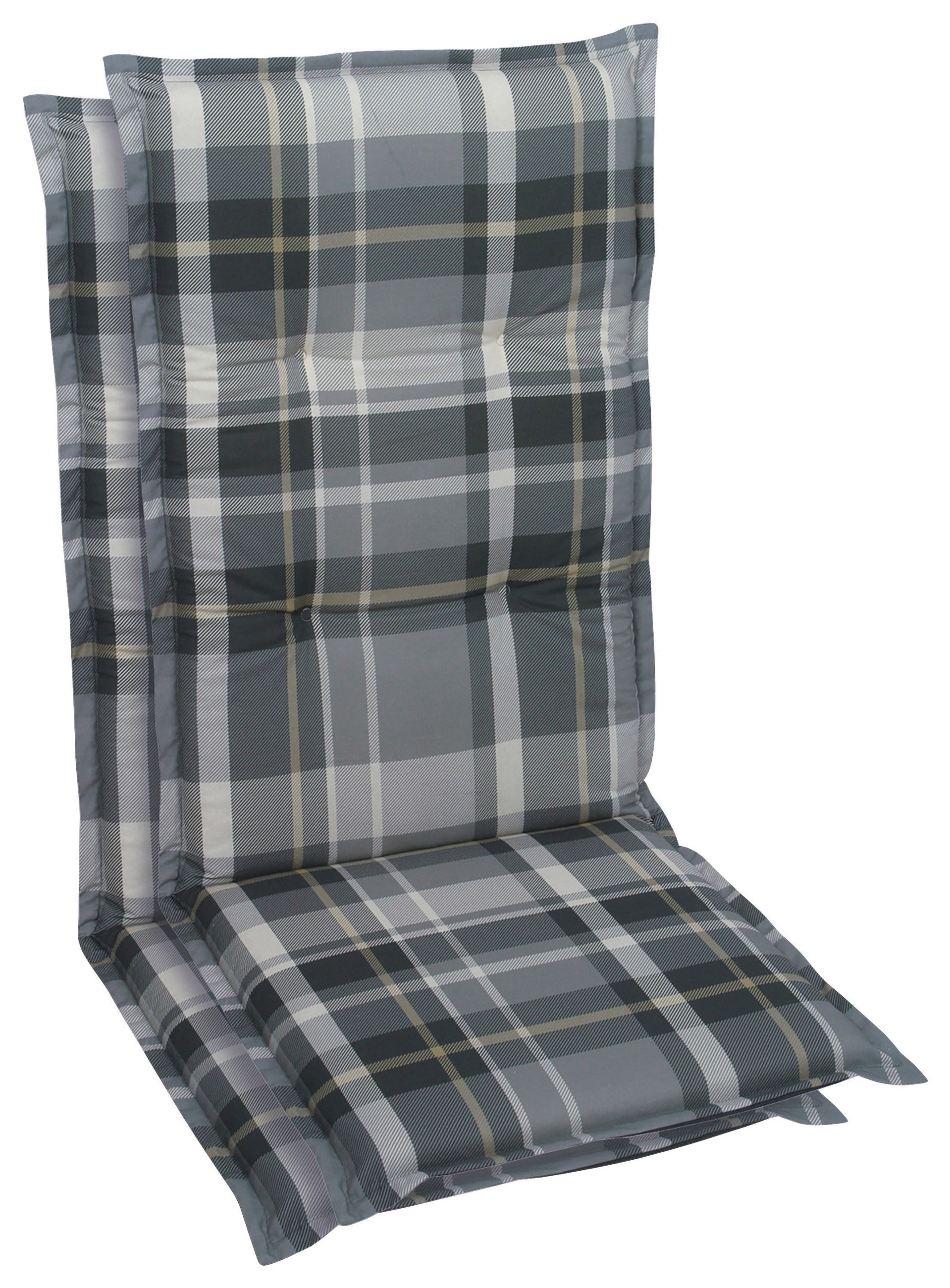 SESSELAUFLAGENSET in Grau Karo  - Grau, Basics, Textil (50/6/120cm)