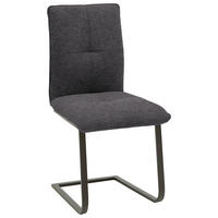 SCHWINGSTUHL  in Stahl Flachgewebe  - Anthrazit/Schwarz, Design, Textil/Metall (46/95/62cm) - Dieter Knoll