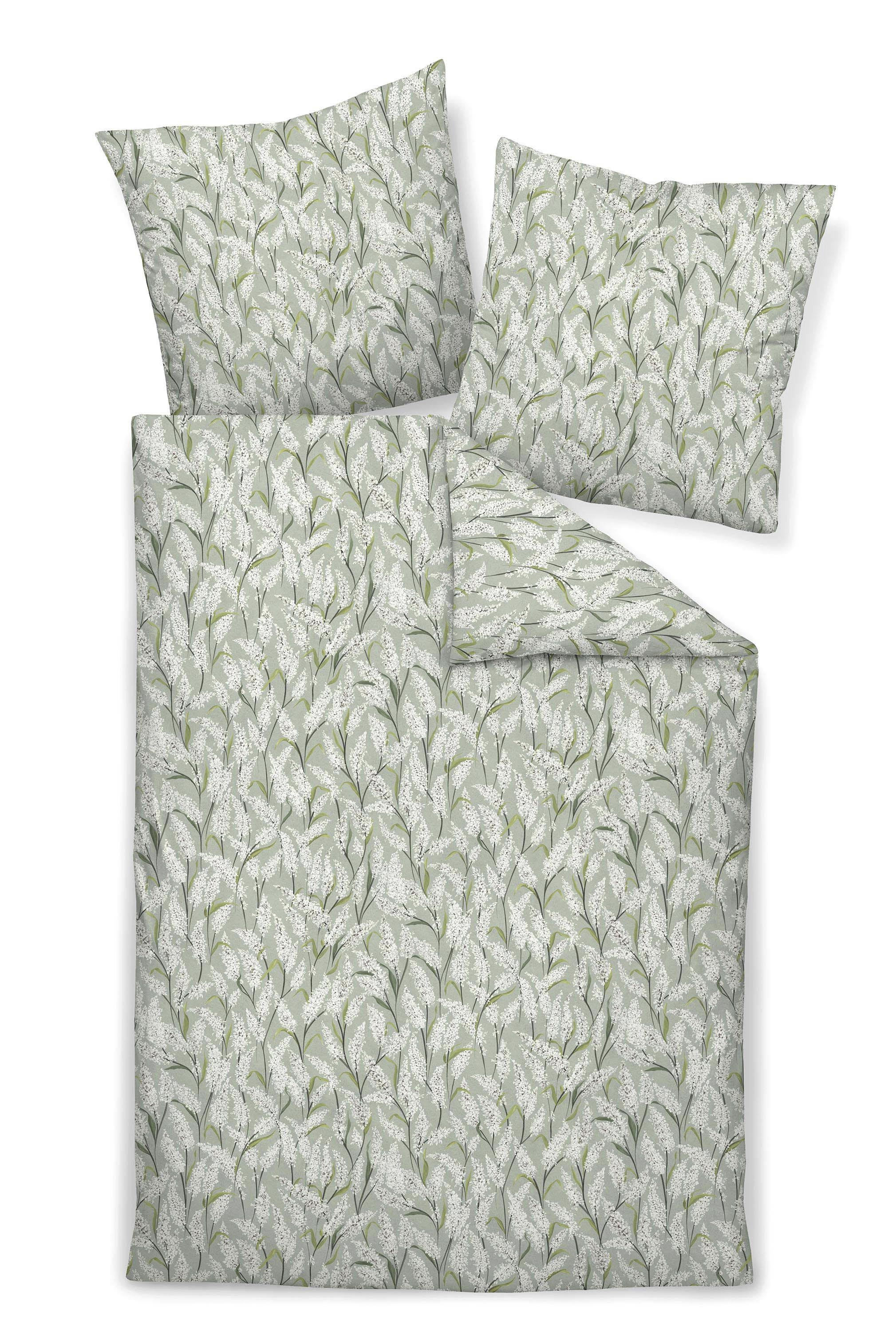 BETTWÄSCHE MESSINA Makosatin  - Salbeigrün, Basics, Textil (135/200cm) - Janine