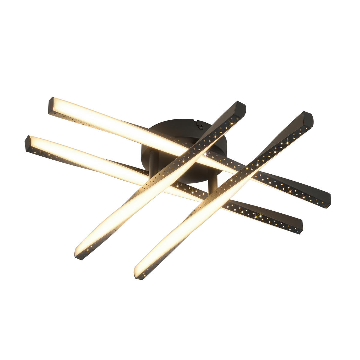 DECKENLEUCHTE 43,5/43,5/9,5 cm  - Schwarz/Weiß, Design, Kunststoff/Metall (43,5/43,5/9,5cm)
