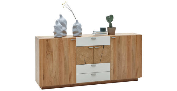 SIDEBOARD Asteiche furniert Eichefarben, Champagner - Champagner/Eichefarben, KONVENTIONELL, Holz/Metall (192/88/38cm) - Voleo