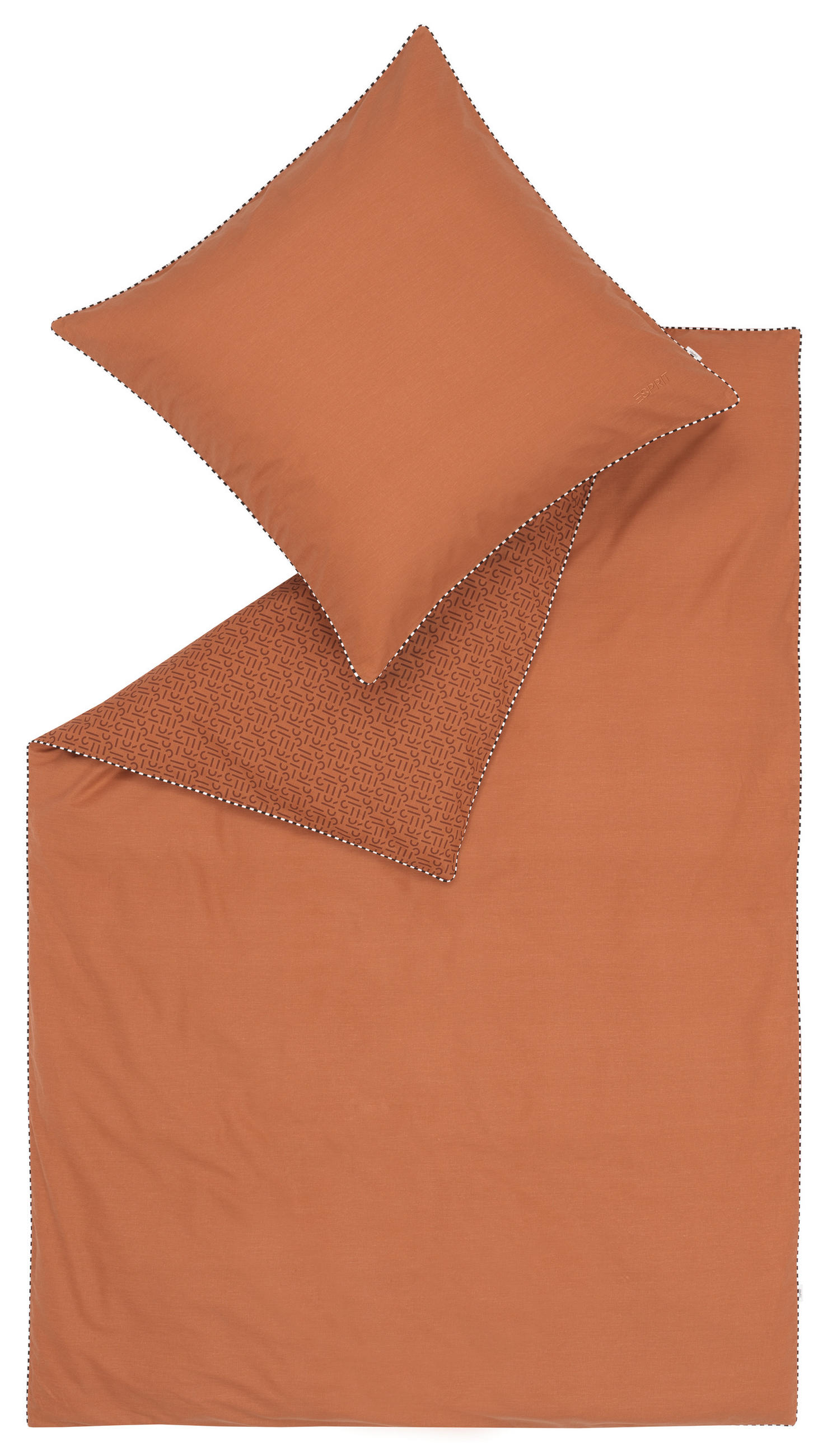 WENDEBETTWÄSCHE Scatter Renforcé - Rostfarben/Schwarz, Design, Textil (155/220cm) - Esprit