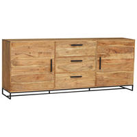 SIDEBOARD  in 200/80/40 cm  - Schwarz/Akaziefarben, Design, Holz/Metall (200/80/40cm) - home24