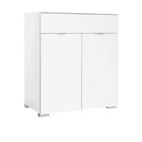 KOMMODE , 80/96/40 cm, 1 Schublade(n)  - Alufarben/Weiß, Holzwerkstoff/Kunststoff (80/96/40cm) - Moderano