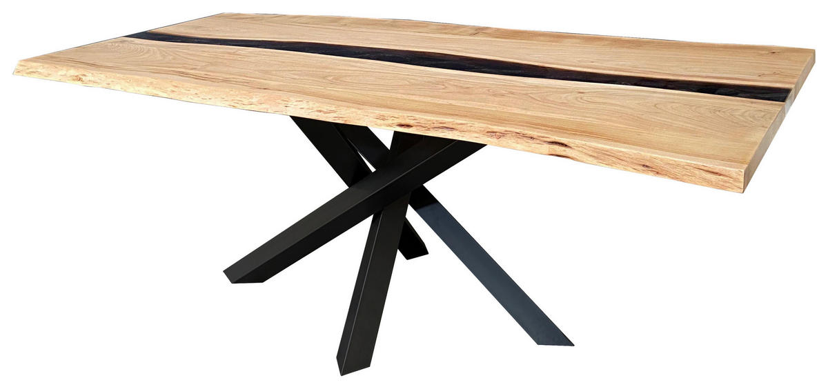 ESSTISCH in Holz 220/100/76 cm  - Schwarz/Akaziefarben, LIFESTYLE, Holz (220/100/76cm) - Landscape