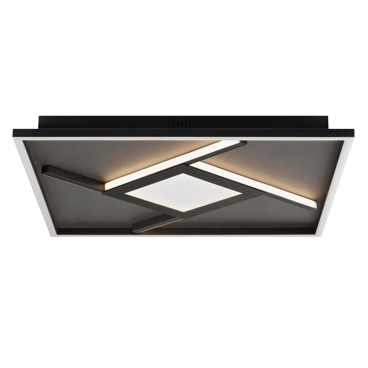 LED-DECKENLEUCHTE     - Schwarz, Design, Kunststoff/Textil (4,7/46/46cm) - Brilliant