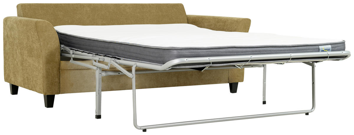 BÄDDSOFFA i olivgrön  - olivgrön/naturfärgad, Klassisk, metall/trä (190/87/93cm) - Hom`in