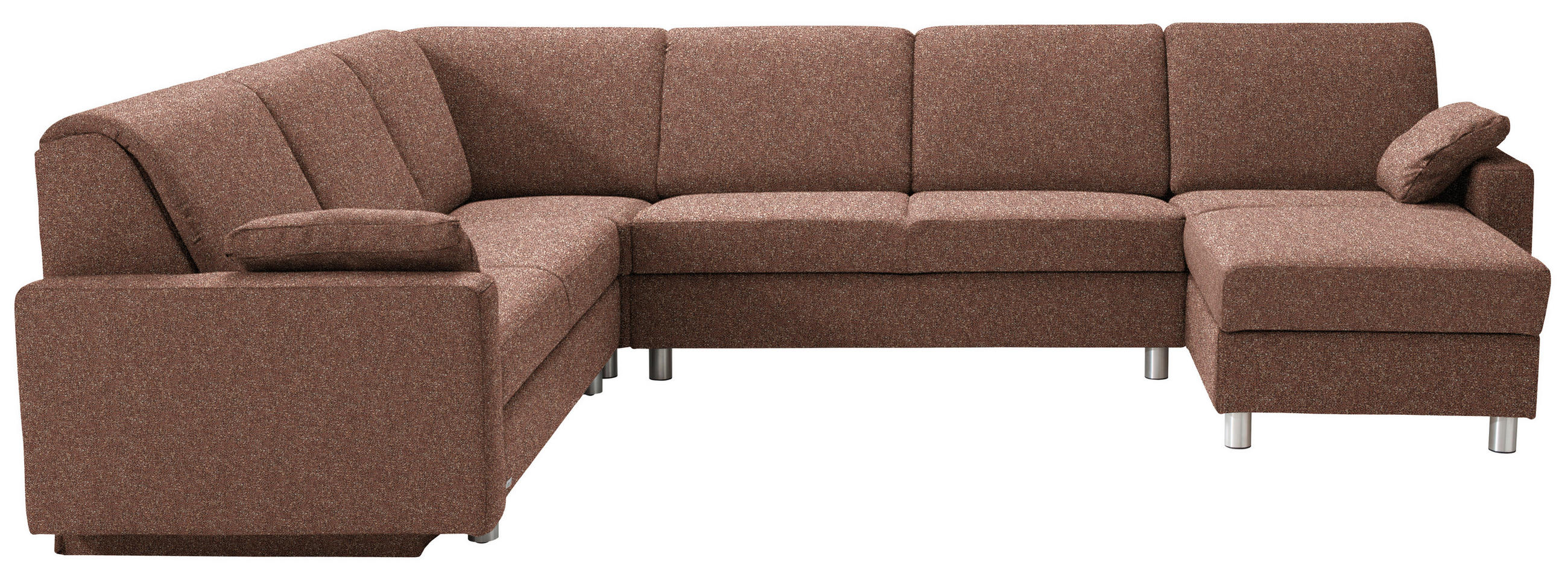 WOHNLANDSCHAFT  in Mikrovelours Terracotta  - Anthrazit/Terracotta, KONVENTIONELL, Textil (237/323/158cm) - Sedda