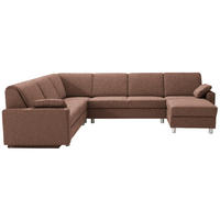 WOHNLANDSCHAFT  in Mikrovelours Terracotta  - Anthrazit/Terracotta, KONVENTIONELL, Textil (237/323/158cm) - Sedda