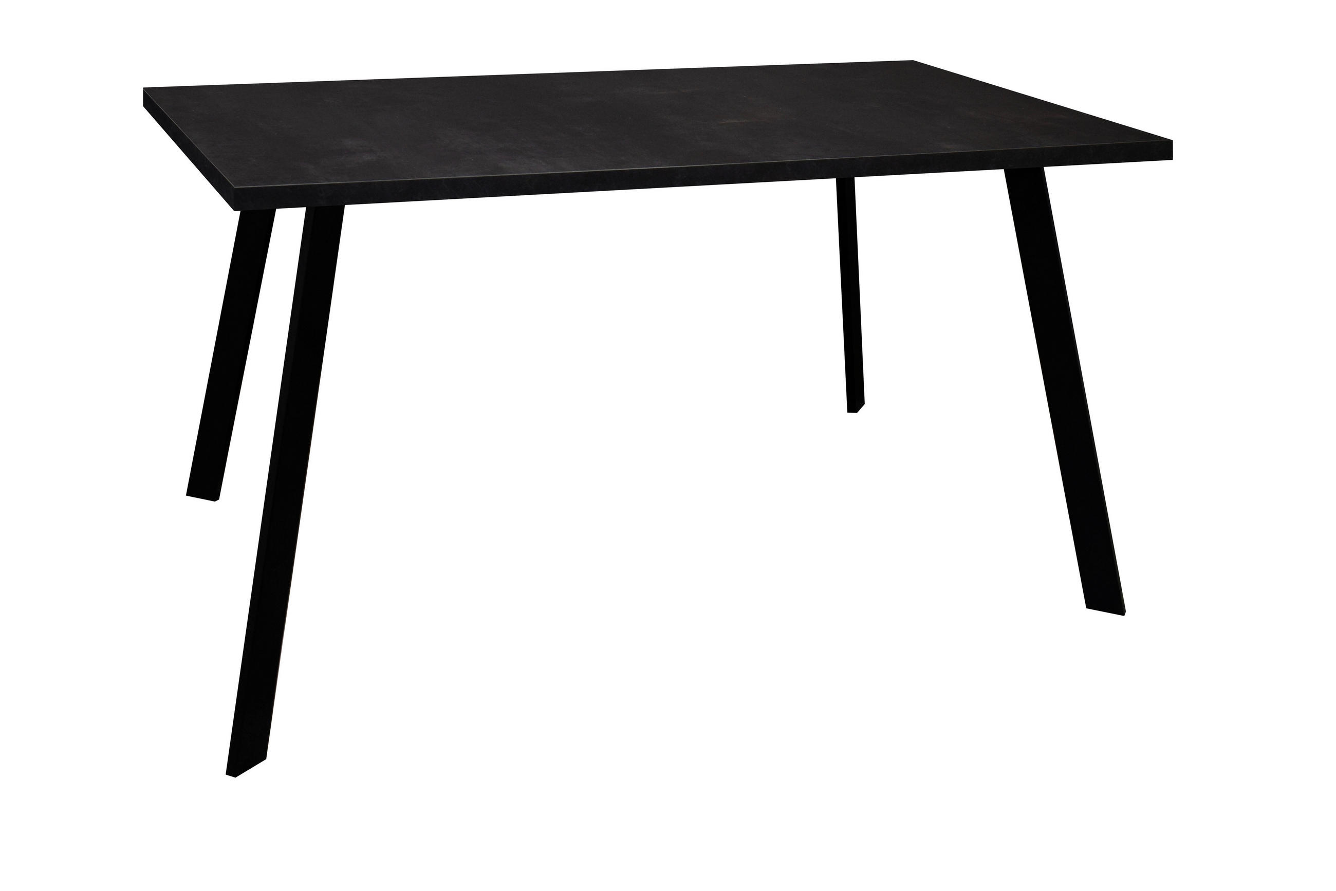 ESSTISCH rechteckig Schwarz  - Schwarz, KONVENTIONELL, Holzwerkstoff/Metall (180/90/76cm) - Hom`in