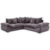 ECKSOFA in Velours Dunkelgrau  - Chromfarben/Dunkelgrau, Konventionell, Kunststoff/Textil (247/247cm) - Carryhome