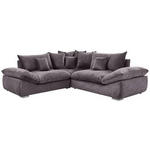 ECKSOFA in Velours Dunkelgrau  - Chromfarben/Dunkelgrau, KONVENTIONELL, Kunststoff/Textil (247/247cm) - Carryhome