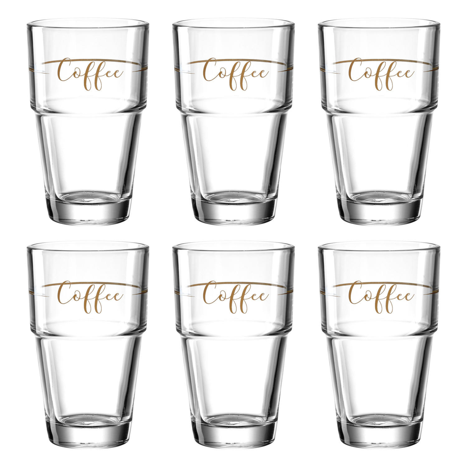 LATTE-MACCHIATO-SET Solo 6-teilig  - Braun, KONVENTIONELL, Glas (410ml) - Leonardo