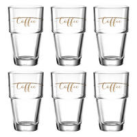 LATTE-MACCHIATO-SET Solo 6-teilig  - Braun, KONVENTIONELL, Glas (410ml) - Leonardo