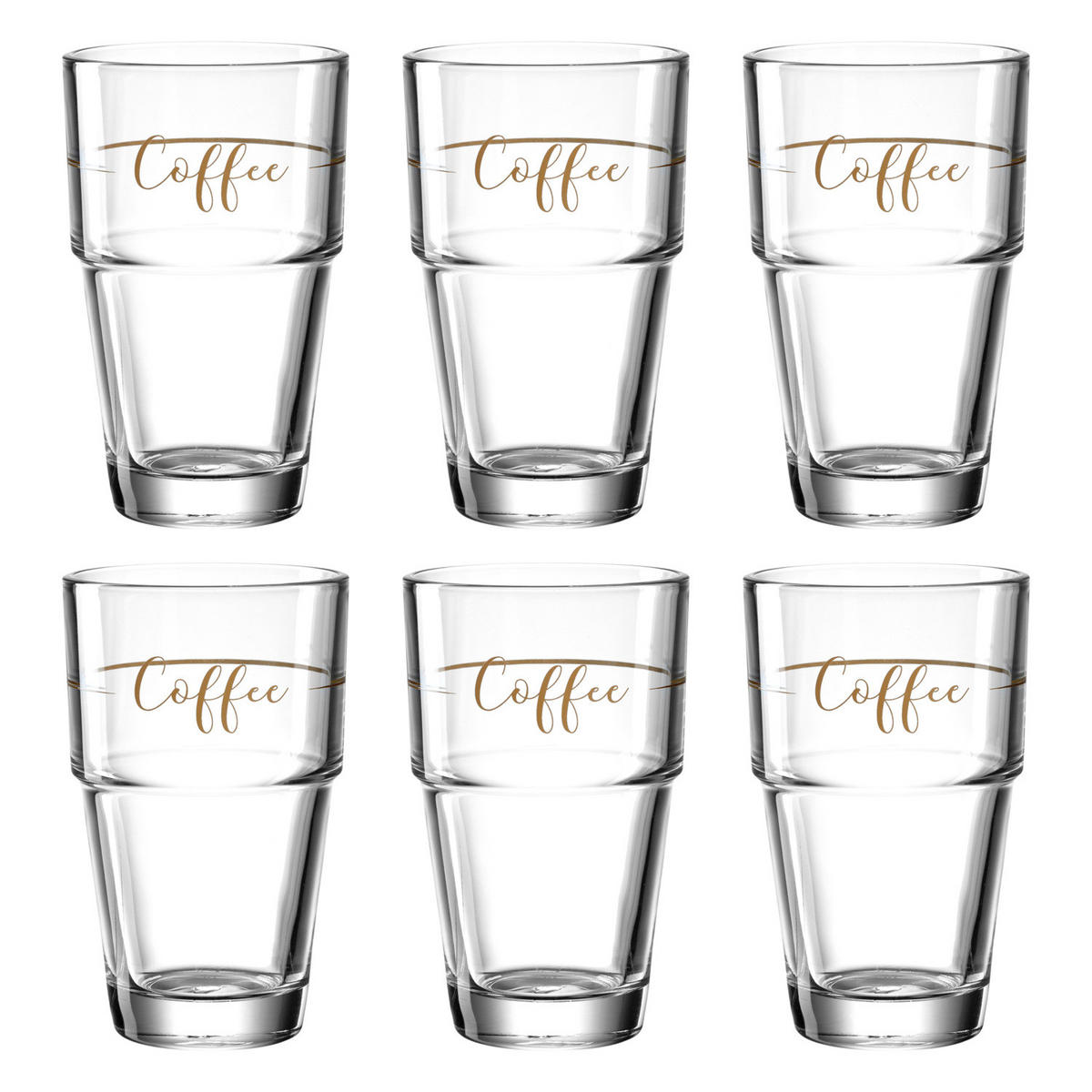 LATTE-MACCHIATO-SET Solo 6-teilig  - Braun, KONVENTIONELL, Glas (410ml) - Leonardo
