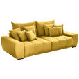 BIGSOFA in Feincord Gelb  - Gelb/Schwarz, KONVENTIONELL, Holz/Textil (280/67/120cm) - Carryhome