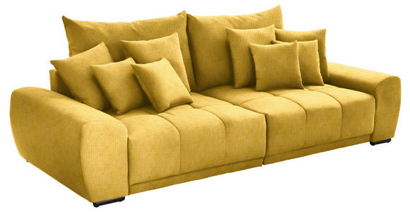 BIGSOFA Feincord Gelb - Gelb/Schwarz, KONVENTIONELL, Holz/Textil (280/67/120cm) - Carryhome