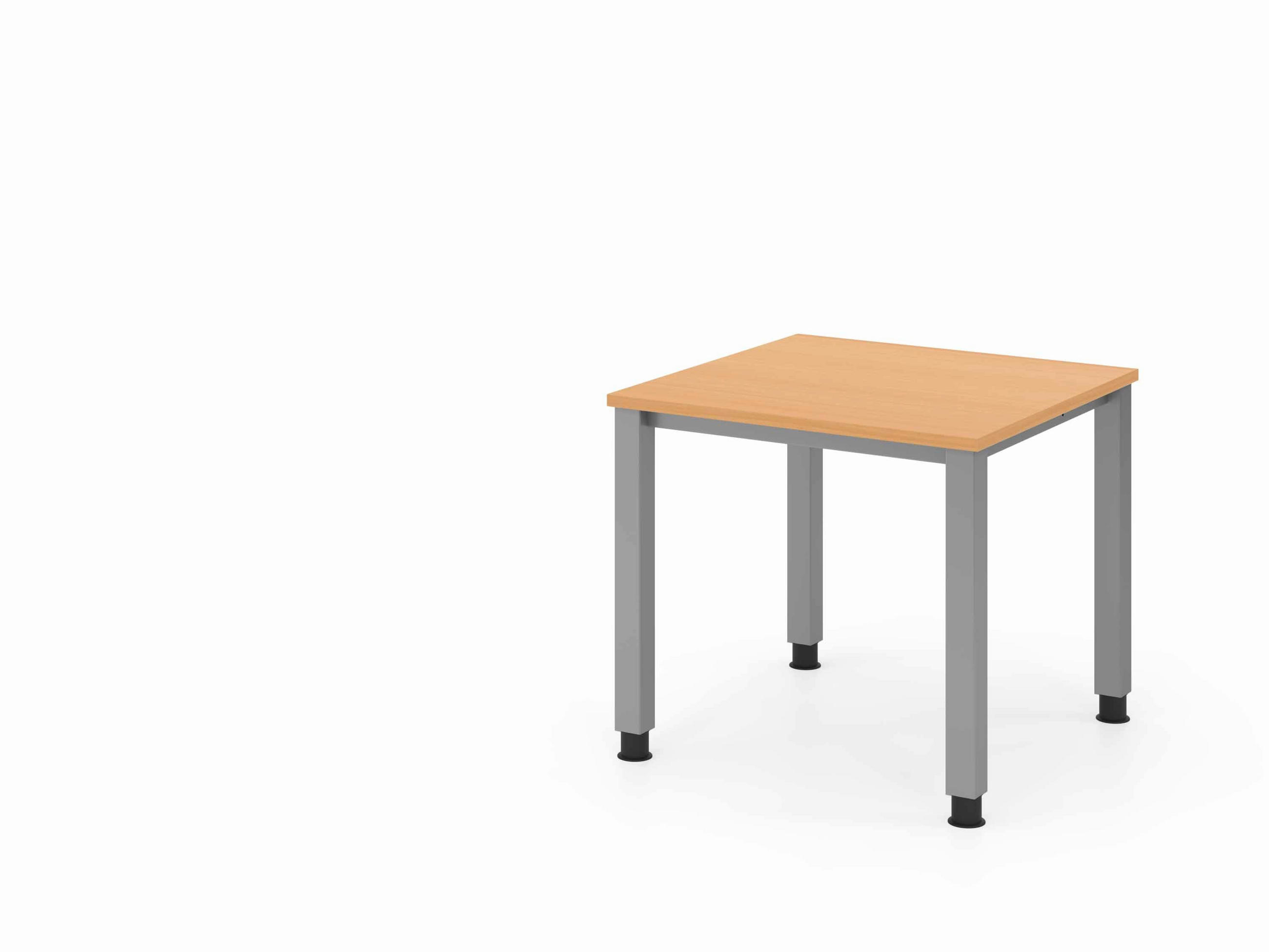 SCHREIBTISCH 80/80/68,5-81 cm Silberfarben, Buchefarben  - Silberfarben/Buchefarben, Basics, Holzwerkstoff/Metall (80/80/68,5-81cm) - Venda