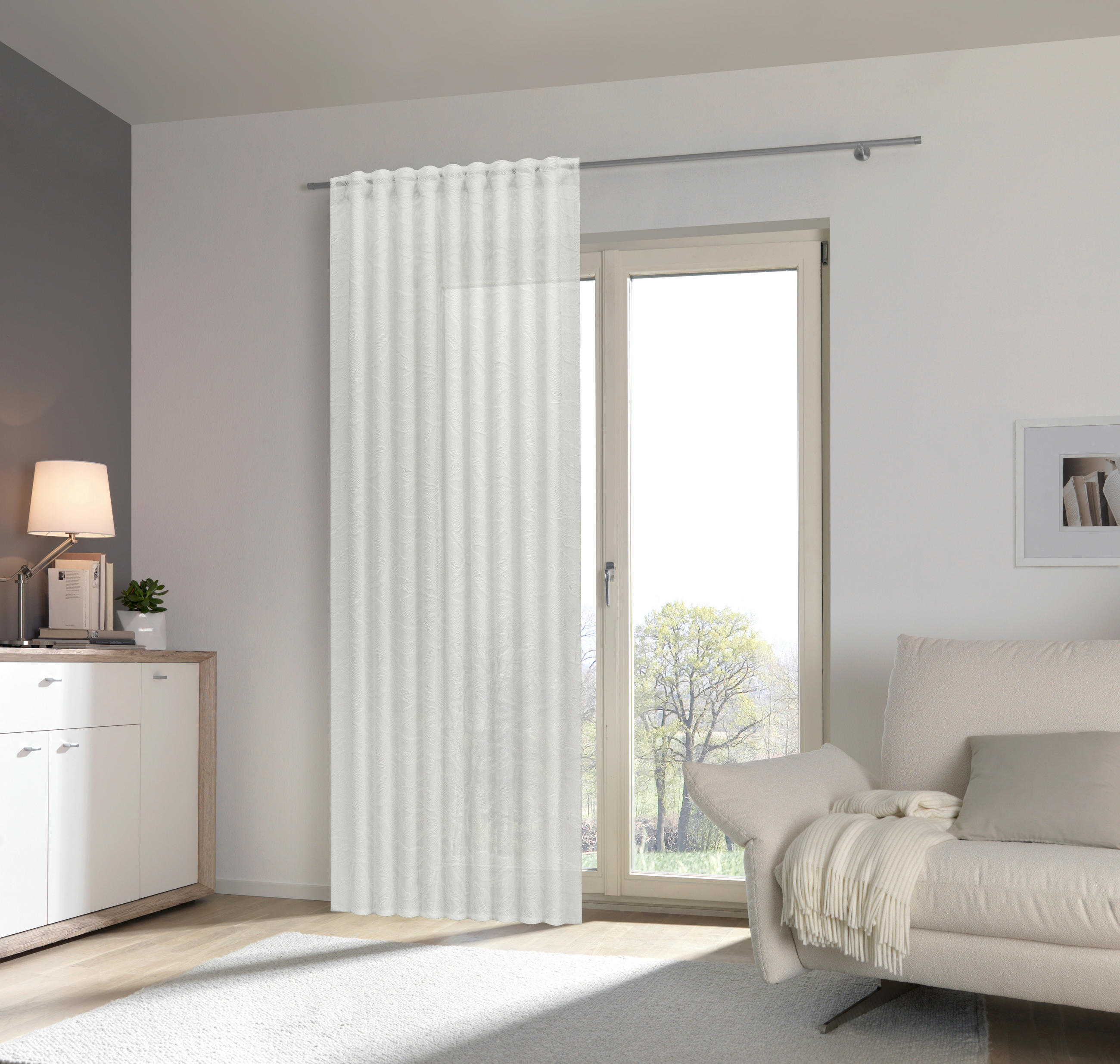 FERTIGVORHANG  halbtransparent  140/245 cm   - Weiß, Natur, Textil (140/245cm) - Esposa