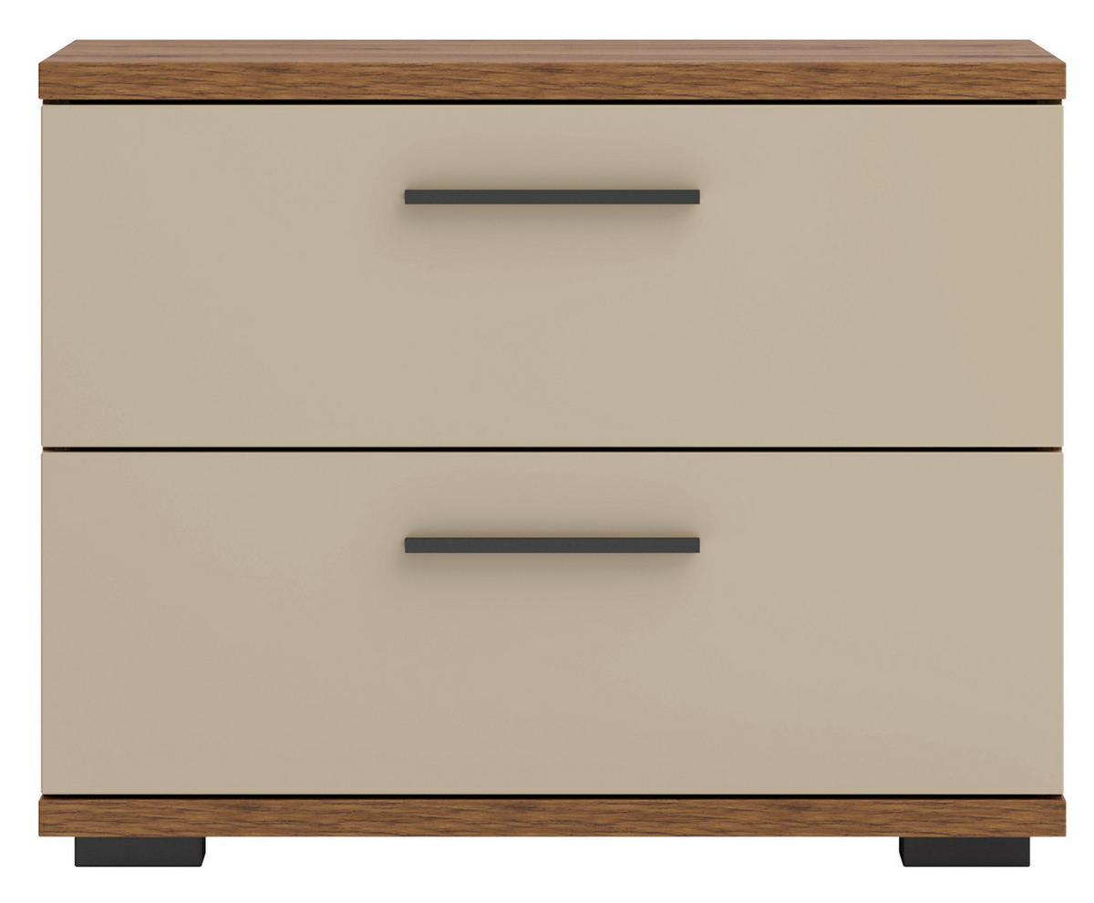 ÉJJELISZEKRÉNY kasmírszínű, Artisan tölgy  - kasmírszínű/fekete, Konventionell, műanyag/faalapú anyag (60/45,3/38cm) - Xora