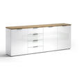 SIDEBOARD 240/43/89 cm  - Eichefarben/Weiß Hochglanz, Design, Holzwerkstoff/Kunststoff (240/43/89cm) - Xora