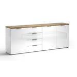 SIDEBOARD 240/43/89 cm  in Weiß Hochglanz  - Eichefarben/Weiß Hochglanz, Design, Holzwerkstoff/Kunststoff (240/43/89cm) - Xora