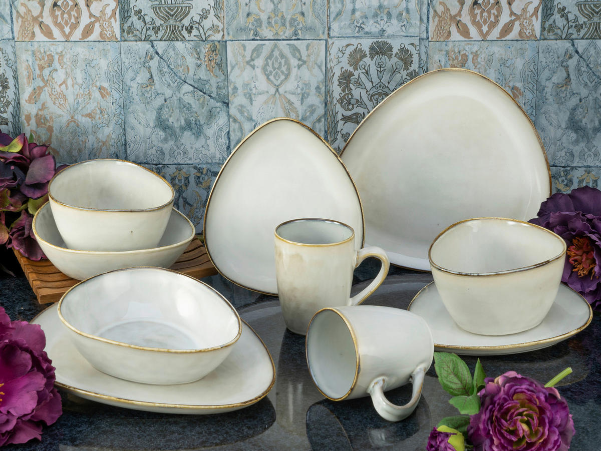KOMBINOVANÁ SOUPRAVA, 10dílné, kamenina - bílá, Trend, keramika (34/29,5/36cm) - Creatable