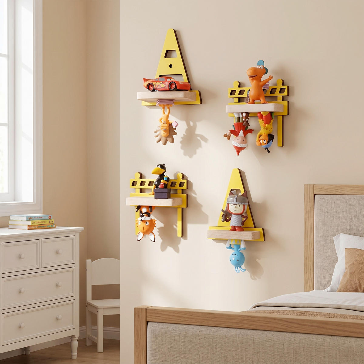 KINDERREGAL  - Gelb, Modern, Holzwerkstoff (13,5/10,5/5cm) - Livetastic