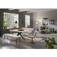SITZBANK 216/86/68 cm Cord Hellgrau Metall  - Hellgrau/Schwarz, Design, Textil/Metall (216/86/68cm) - Dieter Knoll