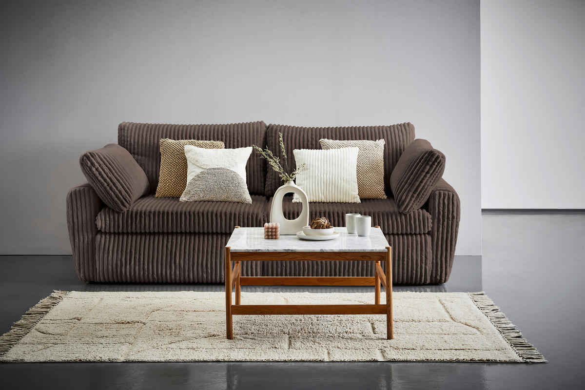 SCHLAFSOFA in Cord, Plüsch Dunkelbraun  - Dunkelbraun/Schwarz, Modern, Kunststoff/Textil (240/90/120cm) - Carryhome