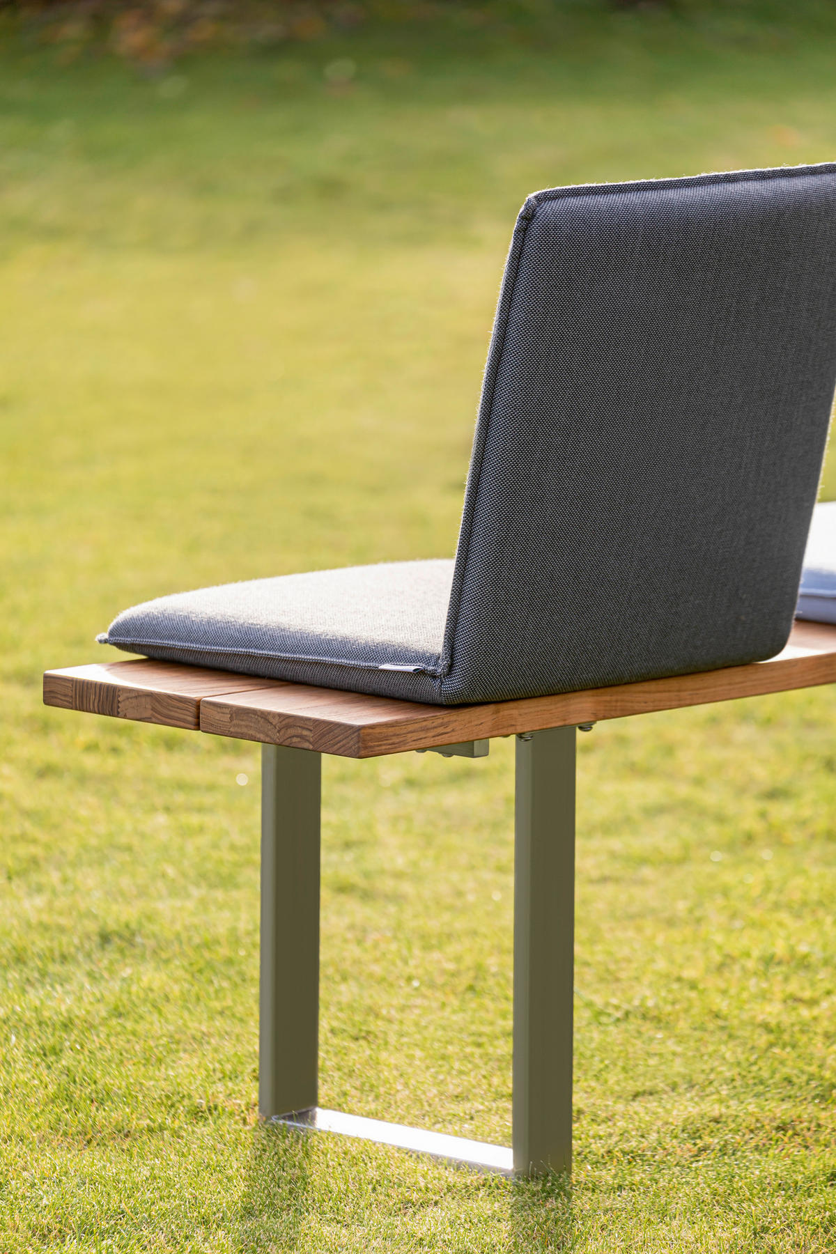 GARTENBANK 180/46/40 cm  in Teakfarben  - Edelstahlfarben/Teakfarben, Design, Holz/Metall (180/46/40cm)