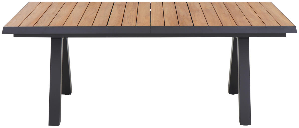 GARTENTISCH 205-265/103/76 cm Holz, Metall rechteckig  - Anthrazit/Teakfarben, Basics, Holz/Metall (205-265/103/76cm) - Siena Garden