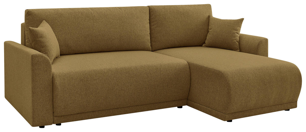 ECKSOFA KIMMY Braun Flachgewebe Zierkissen, Rückenkissen, Bettkasten  - Schwarz/Braun, Design, Kunststoff/Textil (233/146cm) - P & B