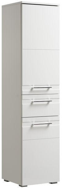 HOCHSCHRANK 38/156/38 cm  - Chromfarben/Weiß Hochglanz, KONVENTIONELL, Holzwerkstoff/Kunststoff (38/156/38cm) - Xora