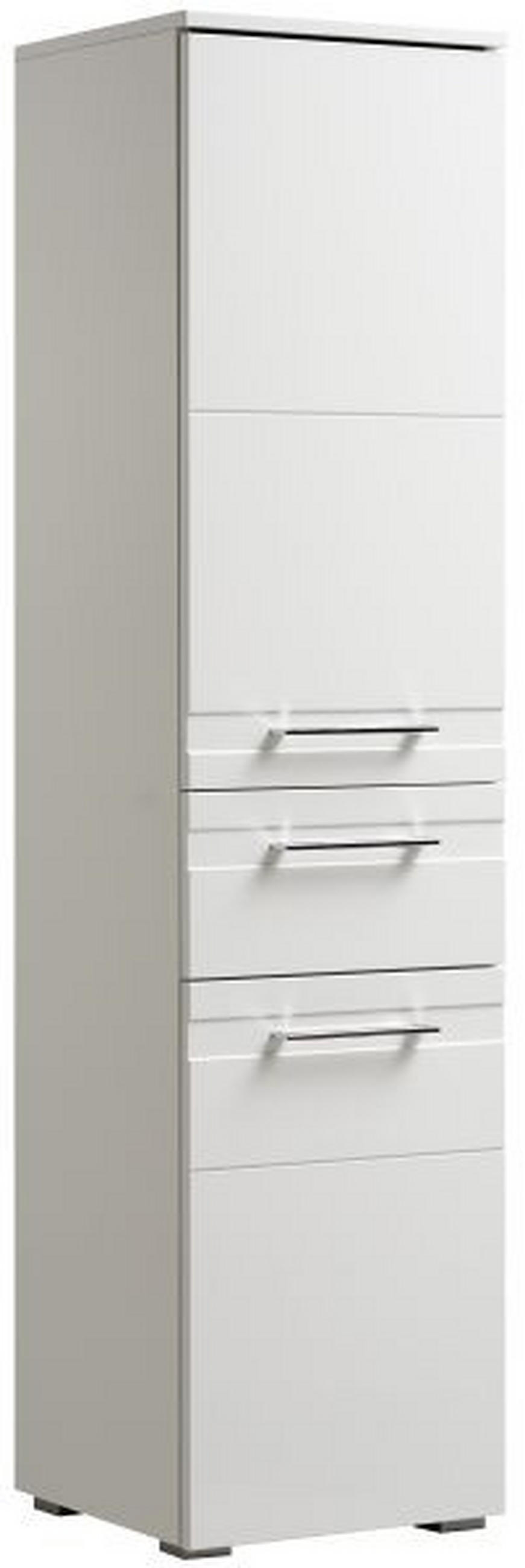 HOCHSCHRANK 38/156/38 cm  - Chromfarben/Weiß Hochglanz, KONVENTIONELL, Holzwerkstoff/Kunststoff (38/156/38cm) - Xora