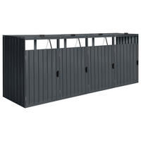 MÜLLTONNENBOX - Anthrazit, KONVENTIONELL, Metall (80/122/320cm) - Ambia Garden