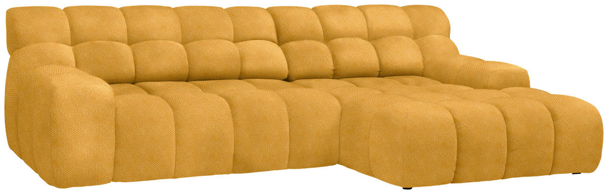 Ecksofa inl. Funktion Gelb Webstoff  - Gelb/Schwarz, MODERN, Kunststoff/Textil (297/180cm) - Welnova