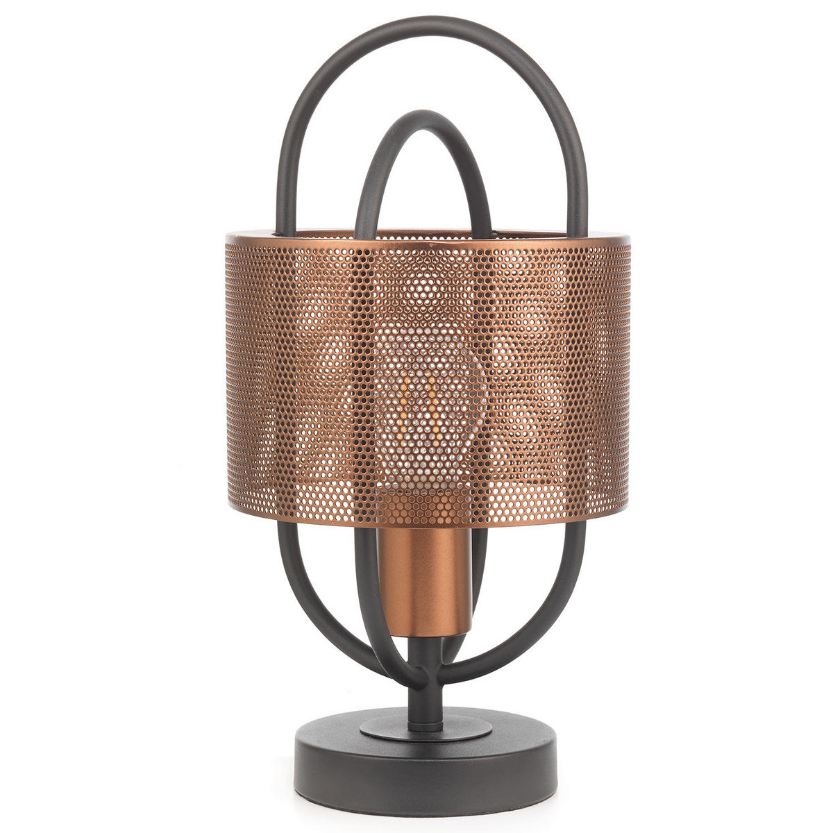 NACHTTISCHLEUCHTE 18/35 cm   - Schwarz/Kupferfarben, Design, Metall (18/35cm)